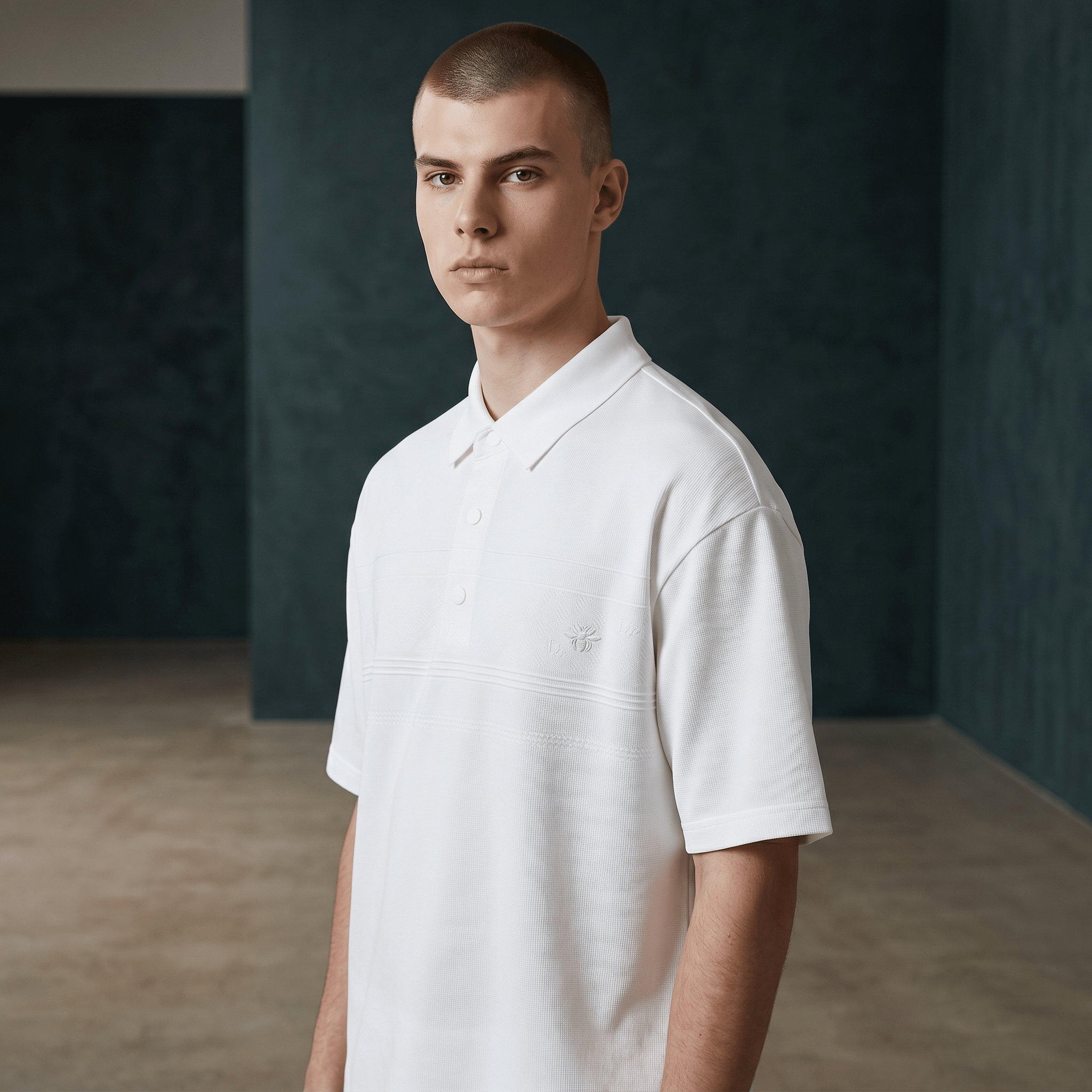 π€β¨ Dior White Luxury Polo Shirt β Premium Smart Casual Essential ππ₯