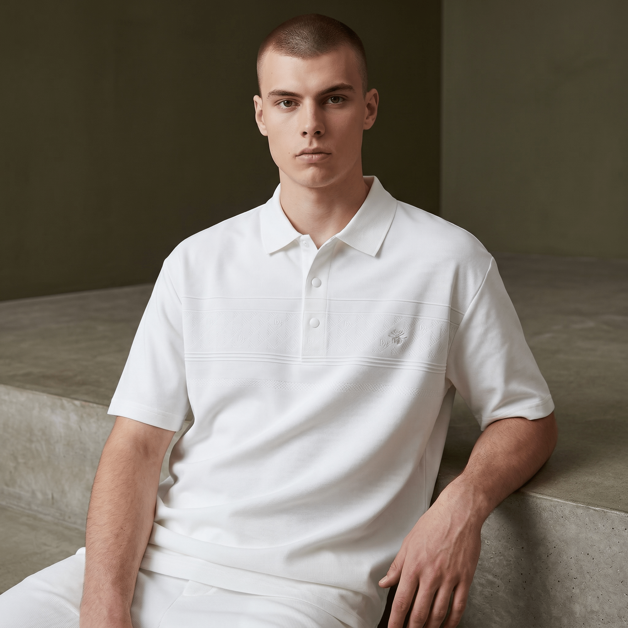 π€β¨ Dior White Luxury Polo Shirt β Premium Smart Casual Essential ππ₯