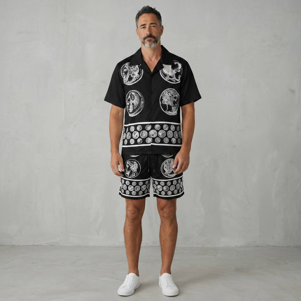 π€ Dolce & Gabbana Baroque Coin Print Set β Luxury Statement Co-Ord π©³ππ₯