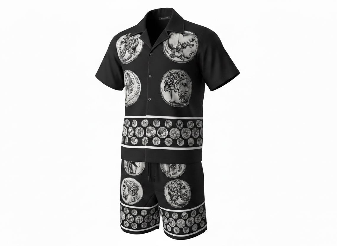 π€ Dolce & Gabbana Baroque Coin Print Set β Luxury Statement Co-Ord π©³ππ₯