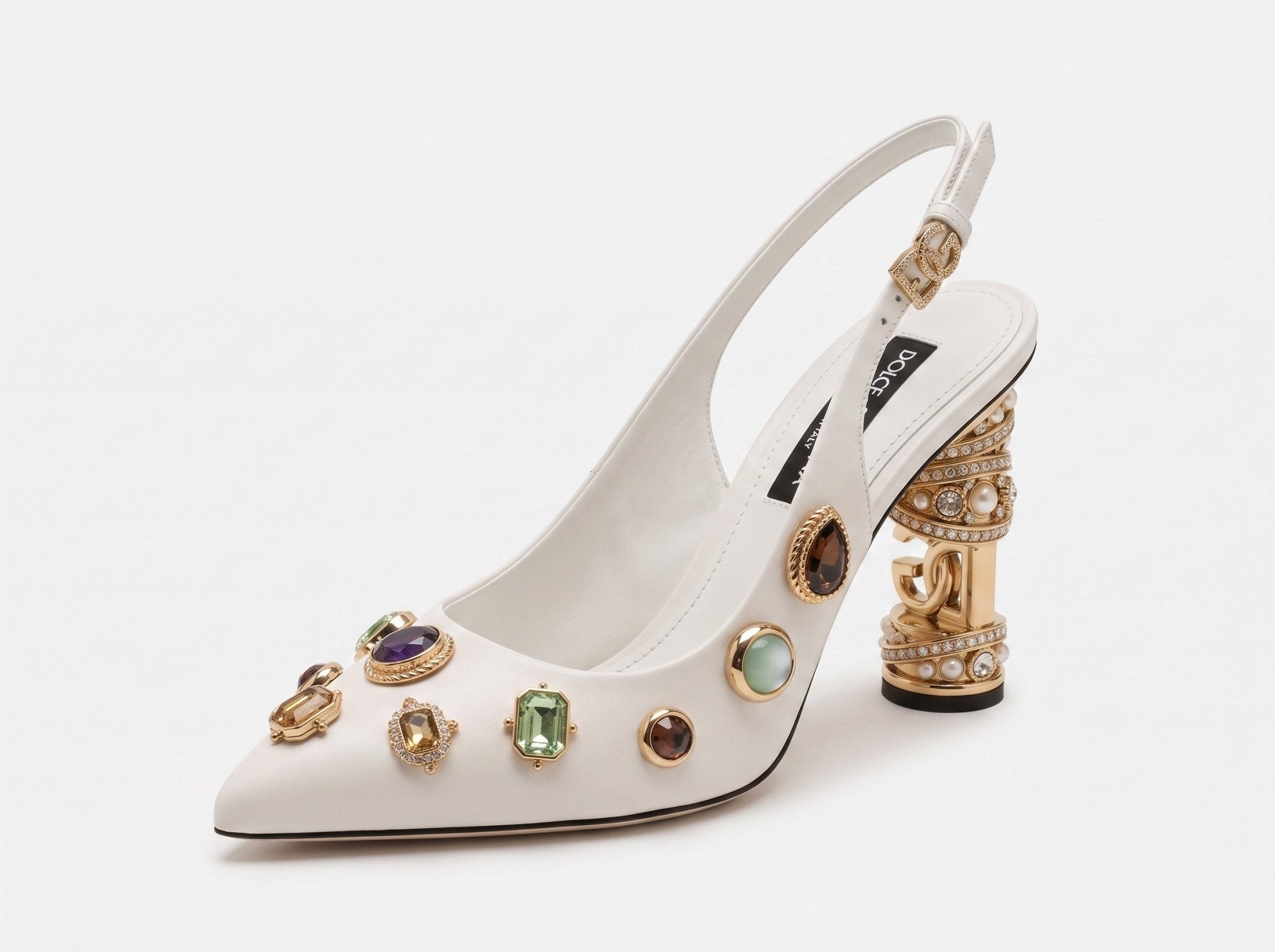 Dolce & Gabbana Jeweled Slingback โ White โจ๐