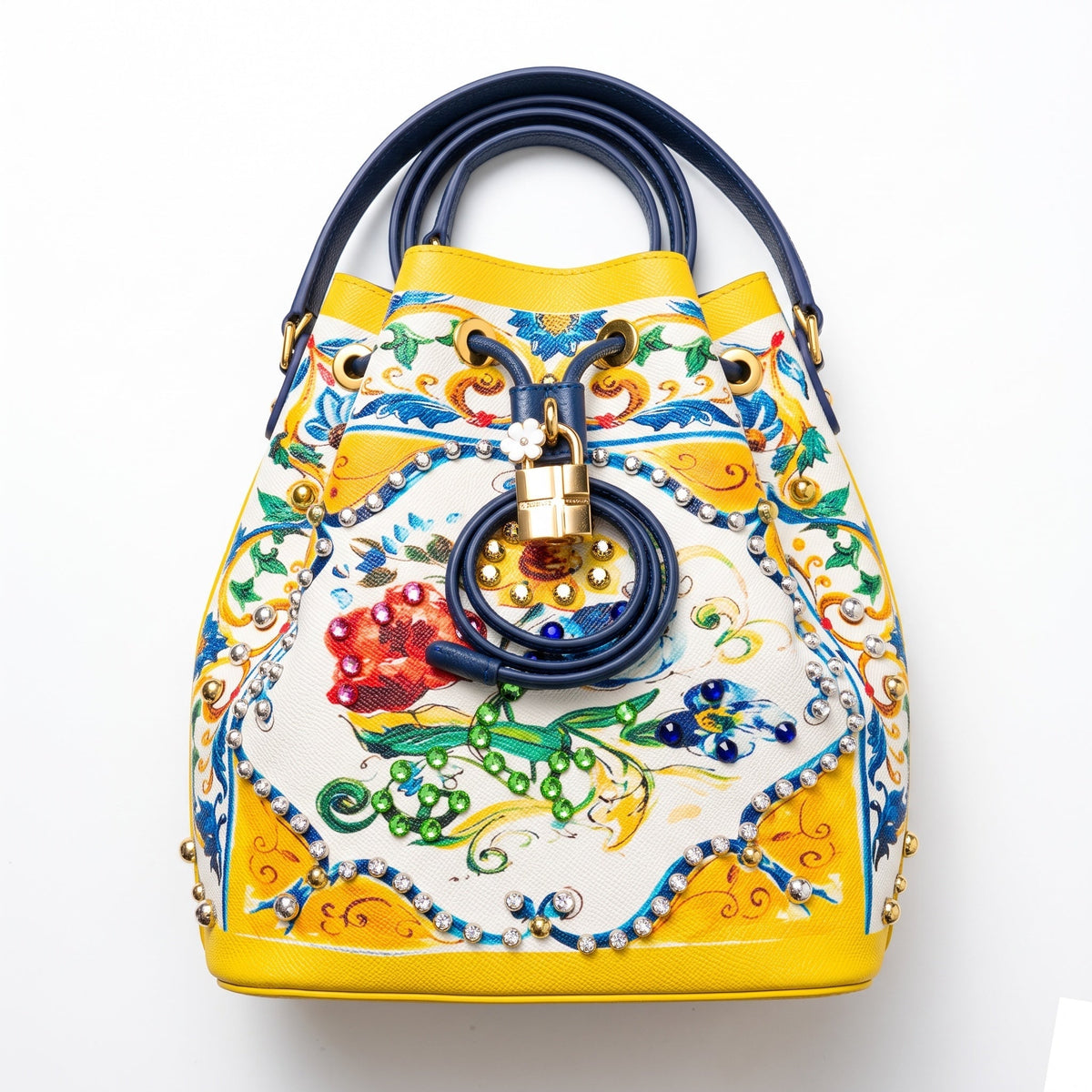 Dolce & Gabbana Majolica Bucket Bag β Yellow