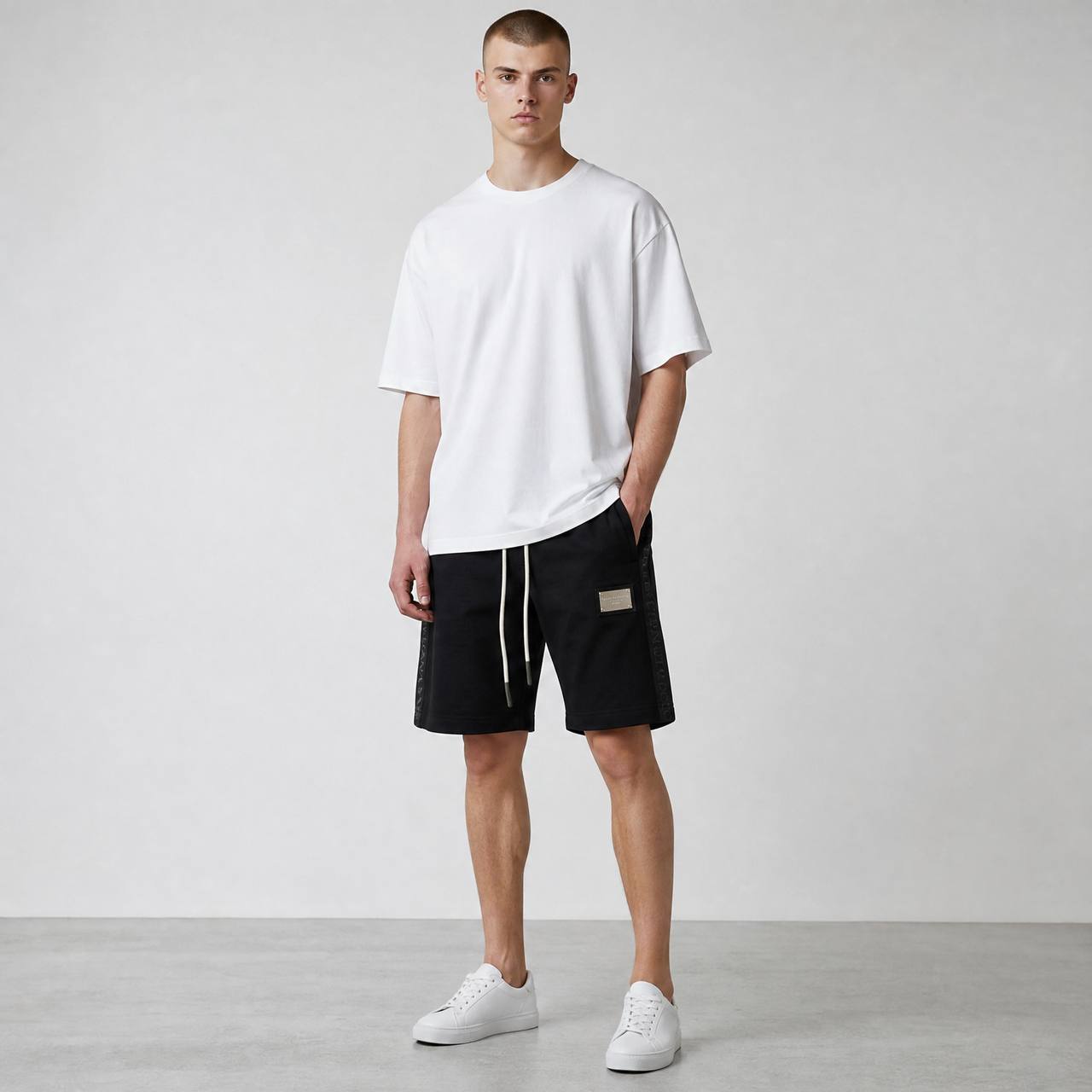 Dolce & Gabbana Milano Tape Shorts β Black Luxury Edition π€β¨