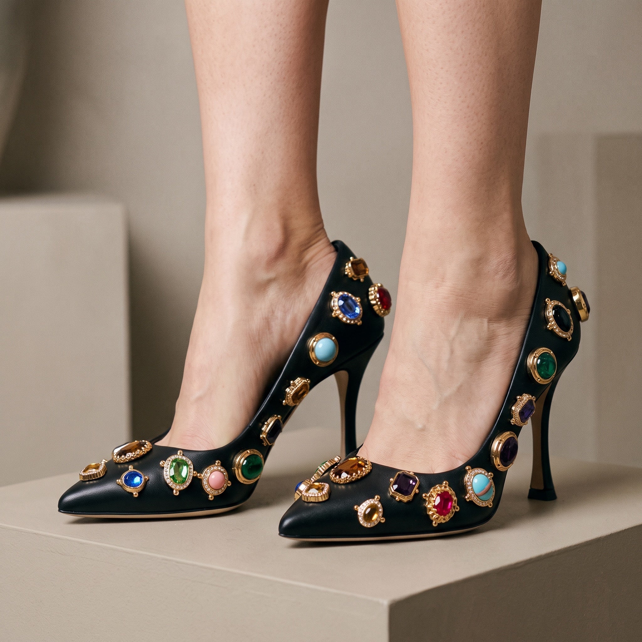 Dolce & Gabbana Pumps – Black Jeweled 👠💎