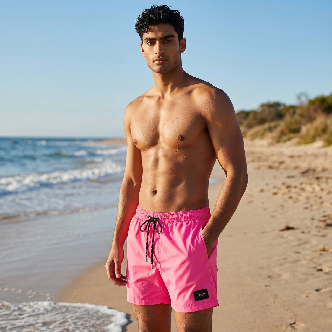 Dolce & Gabbana Style Neon Pink Swim Shorts πΈ | Premium Summer Look