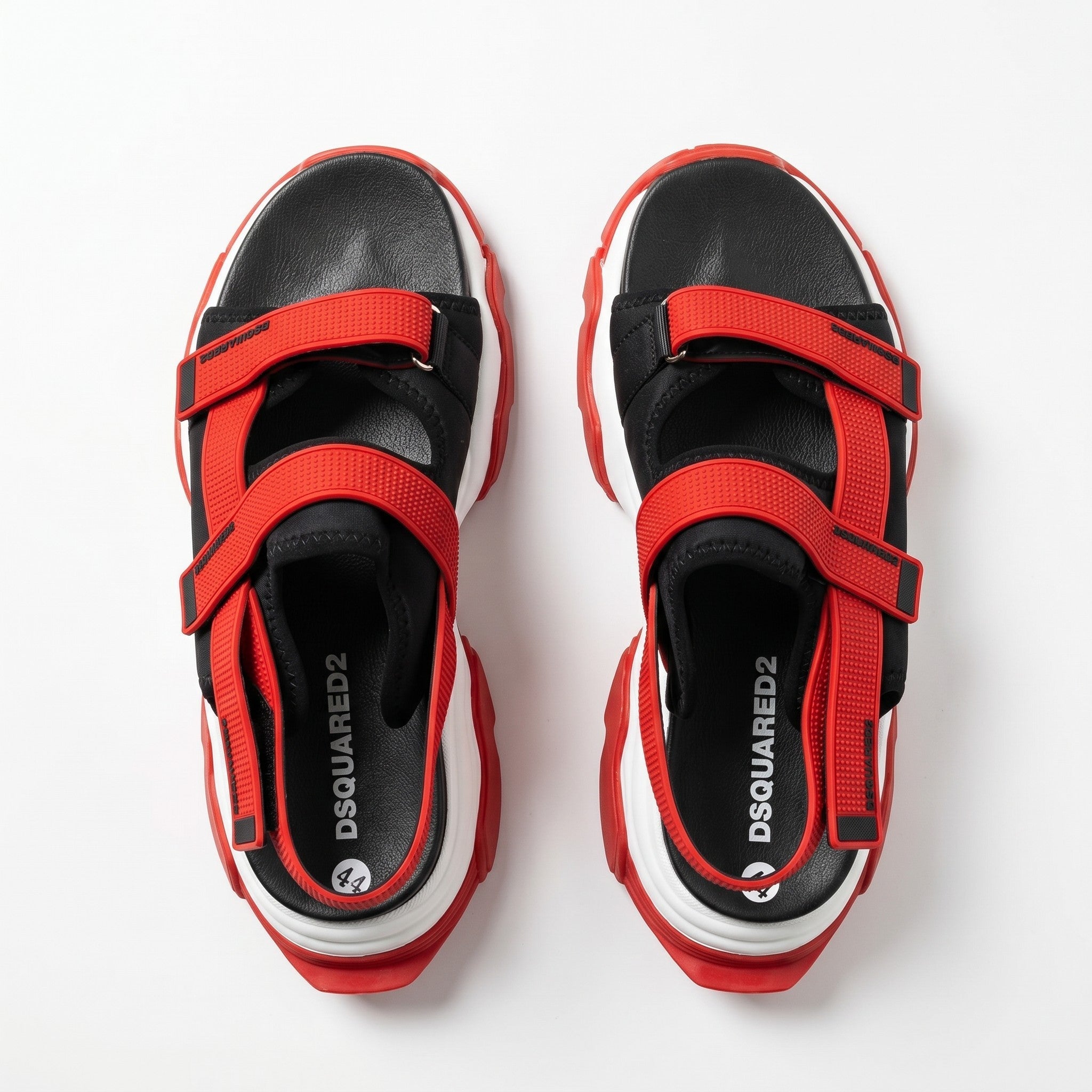 Dsquared2 Red & Black Sport Strap Sandals