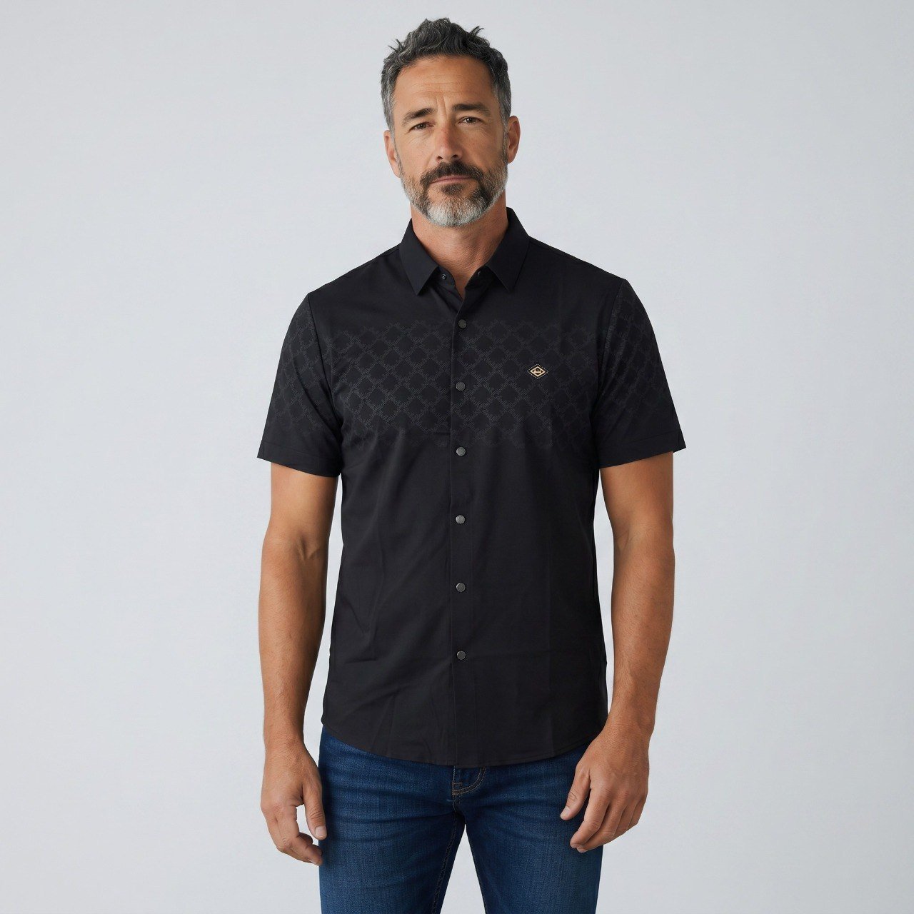 🖤 Dunhill Signature Black Short Sleeve Shirt – Modern British Luxury