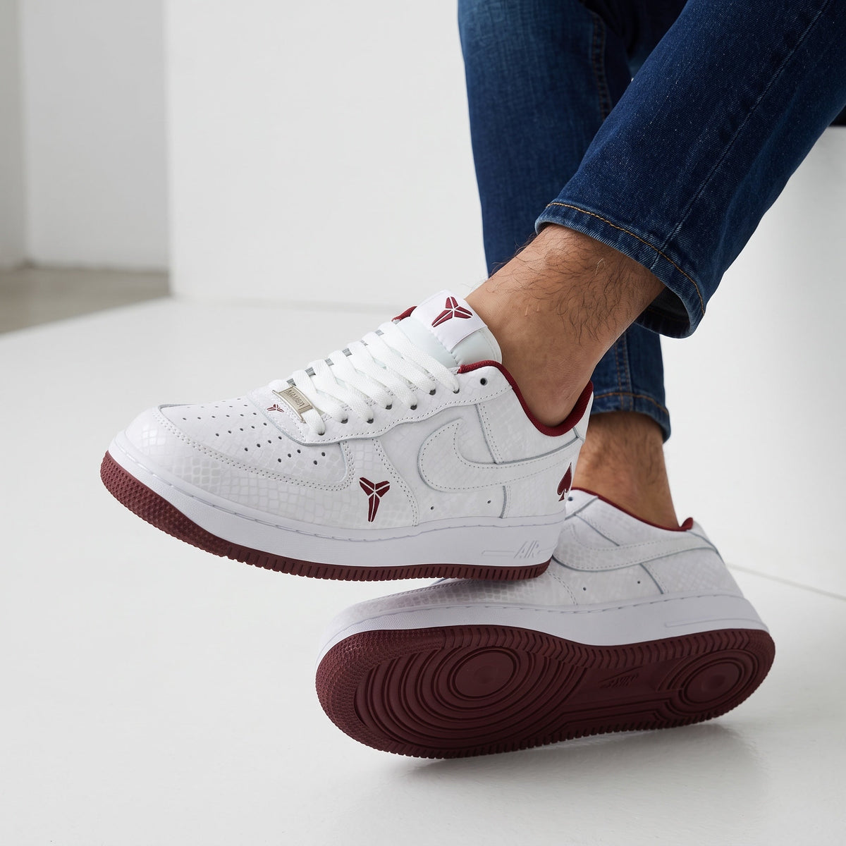 Nike Air Force 1 β White & Burgundy