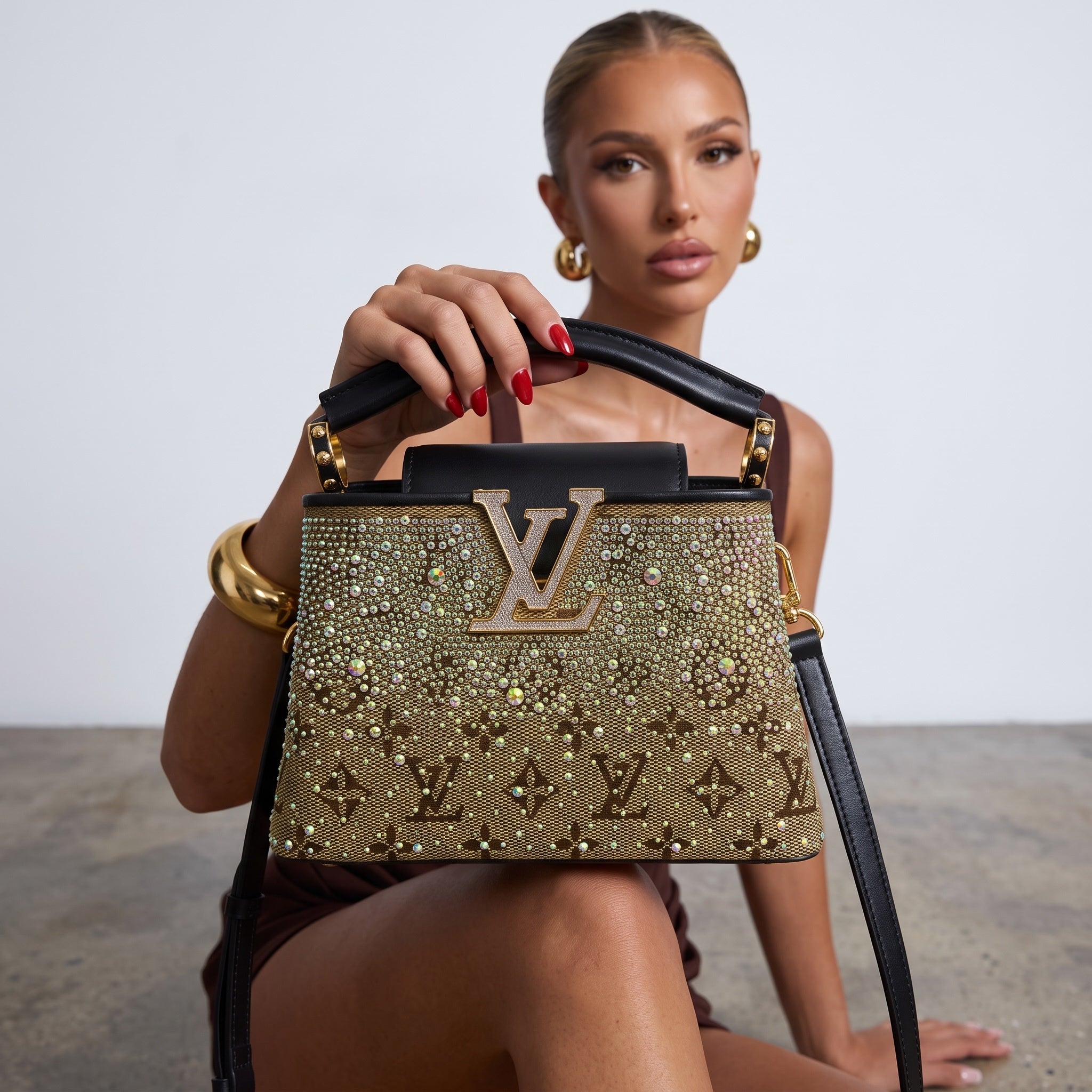 Louis Vuitton Top Handle mini β Brown Crystal Monogram β¨
