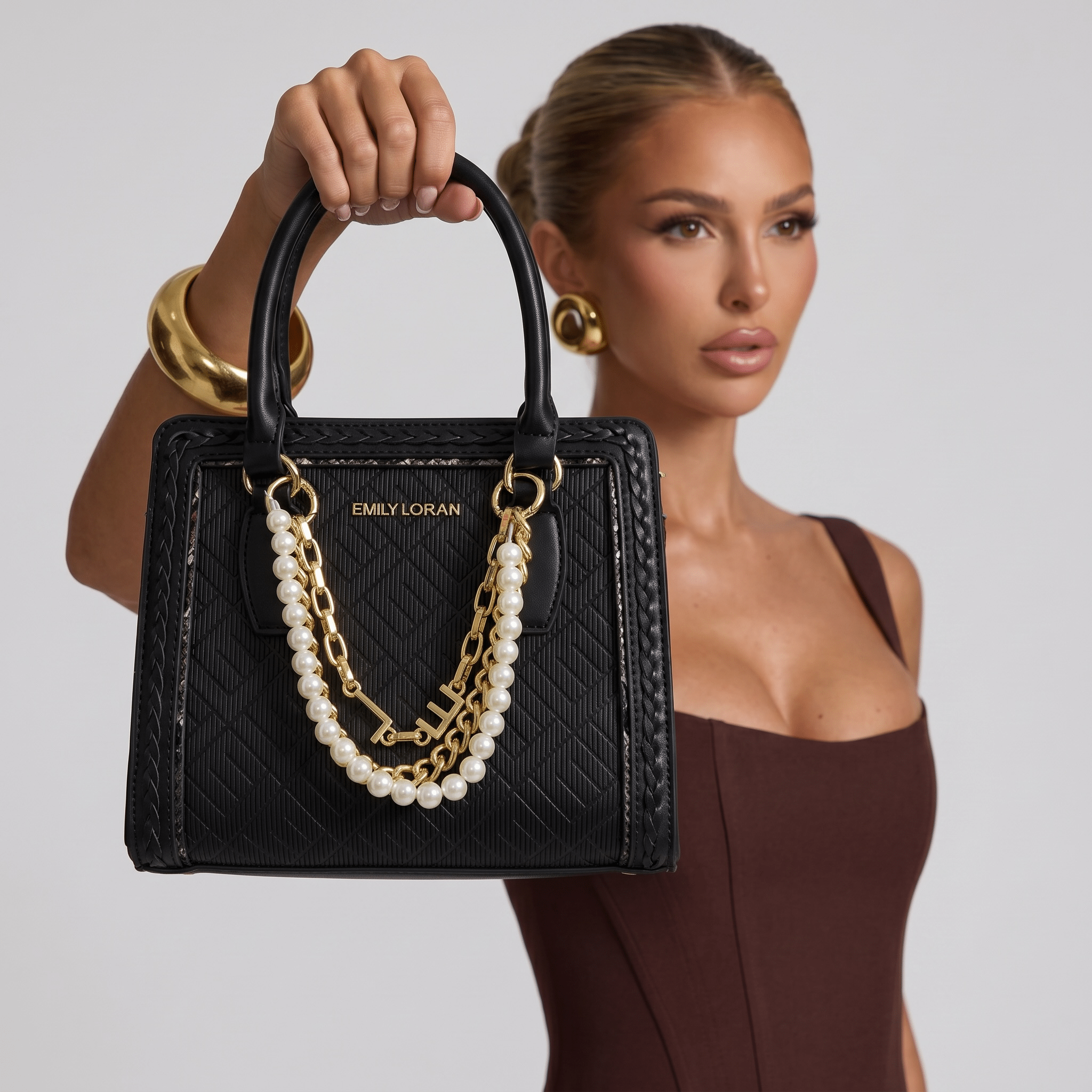 Emily Noir Pearl Luxe Tote π€π€β¨