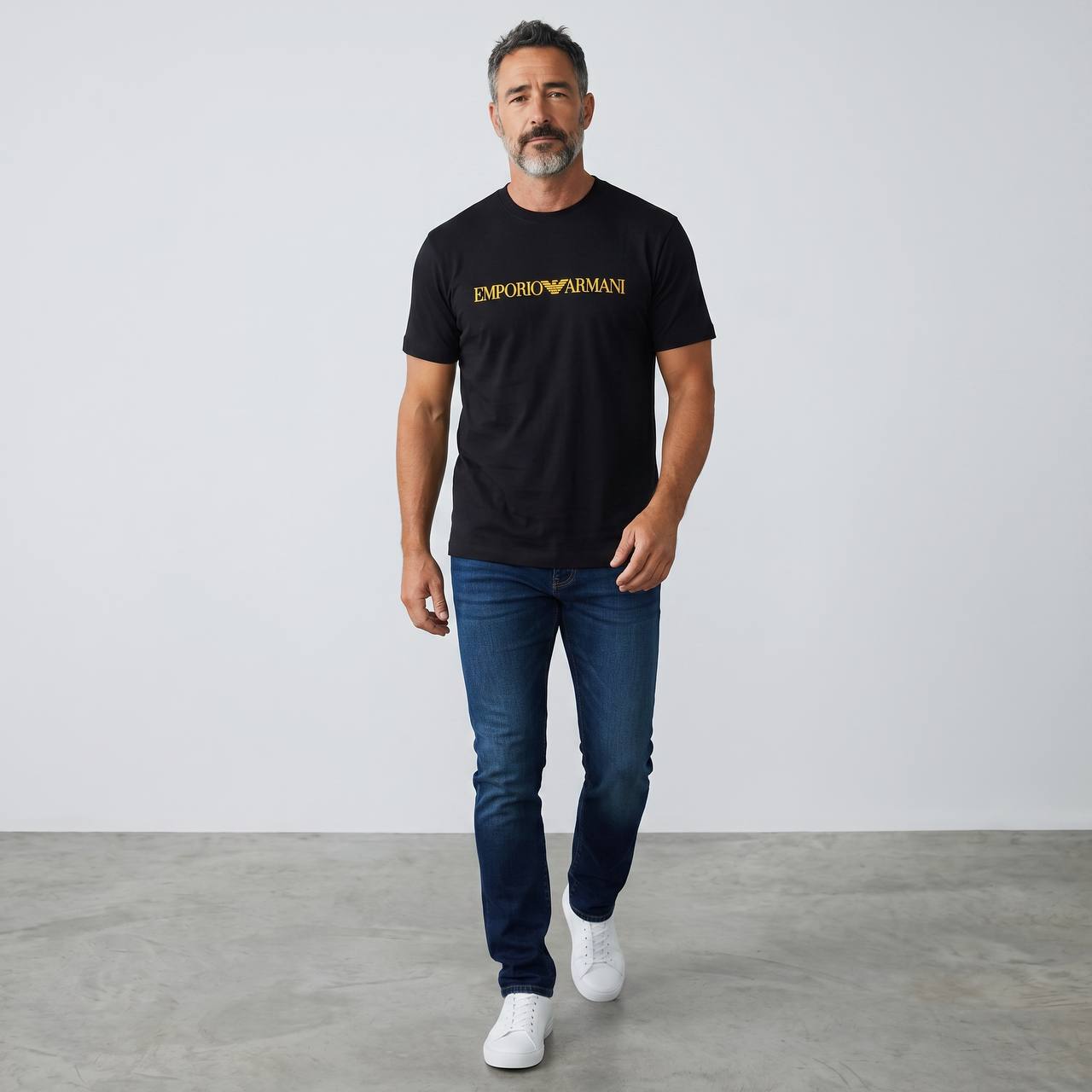 Emporio Armani Signature Logo T-Shirt β Black & Gold Luxury Edition π€β¨