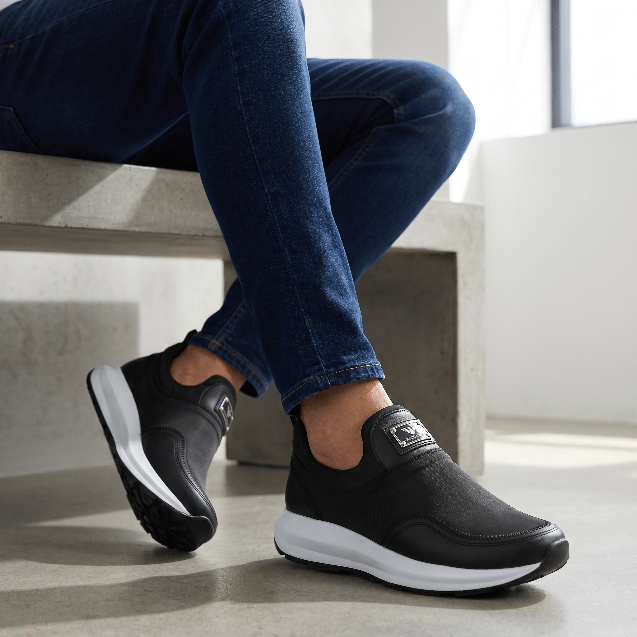 Emporio Armani Slip-On Performance Sneakers β«βͺ