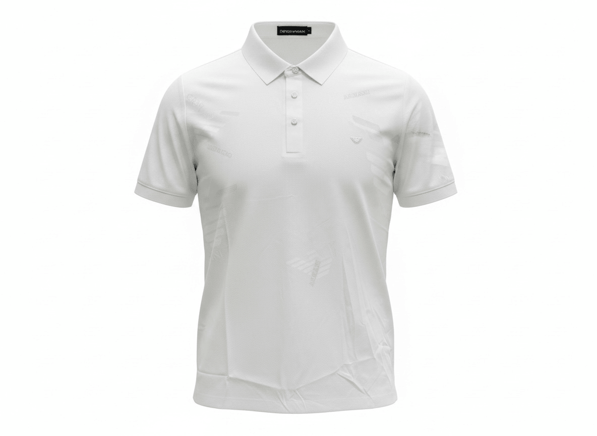 Emporio Armani White Pattern Polo π€β¨ Signature Print Design