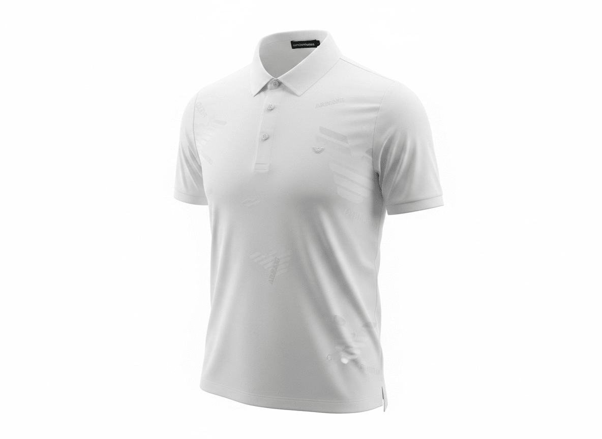 Emporio Armani White Pattern Polo π€β¨ Signature Print Design