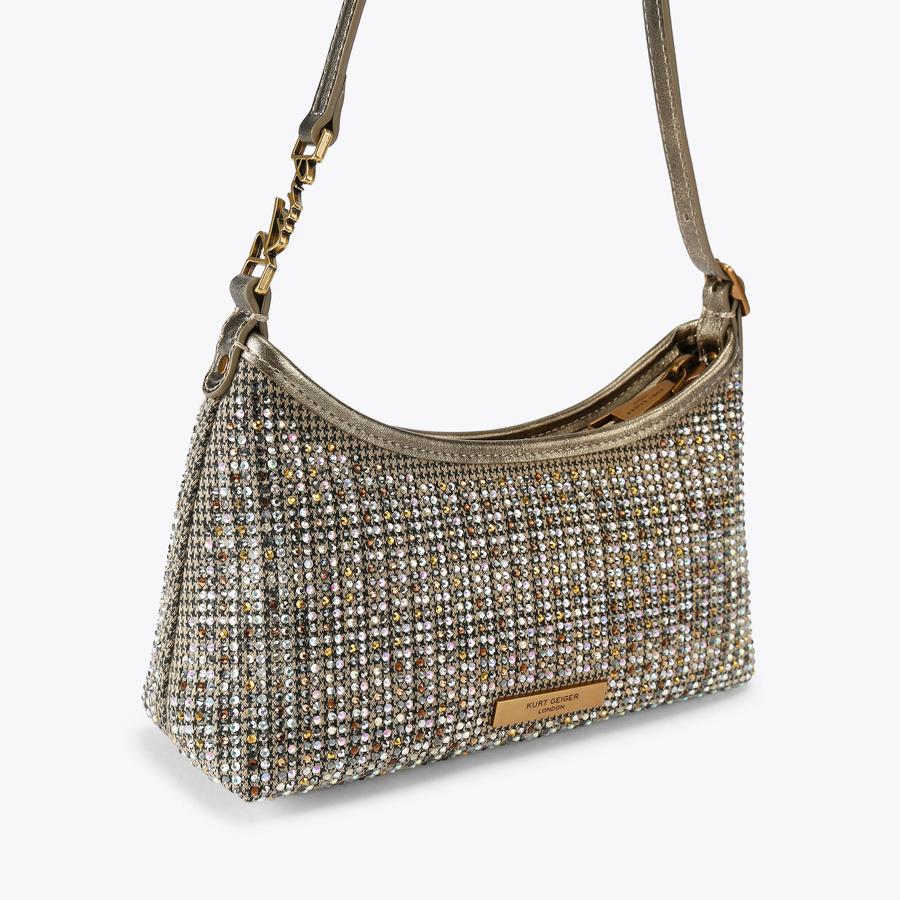 Kurt Geiger Crystal Hobo β Gold β¨