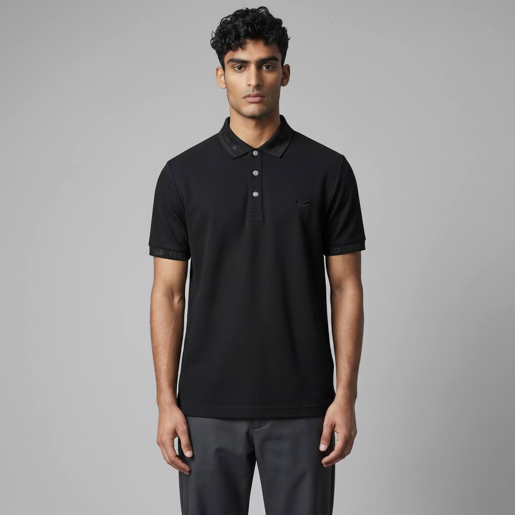 π€ Fendi Black Polo Shirt β Sleek Minimal Luxury Essential πβ¨