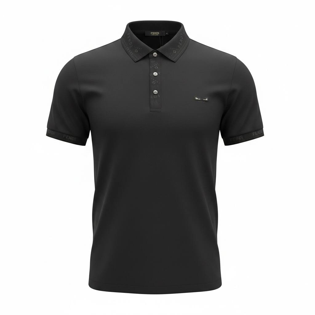 π€ Fendi Black Polo Shirt β Sleek Minimal Luxury Essential πβ¨