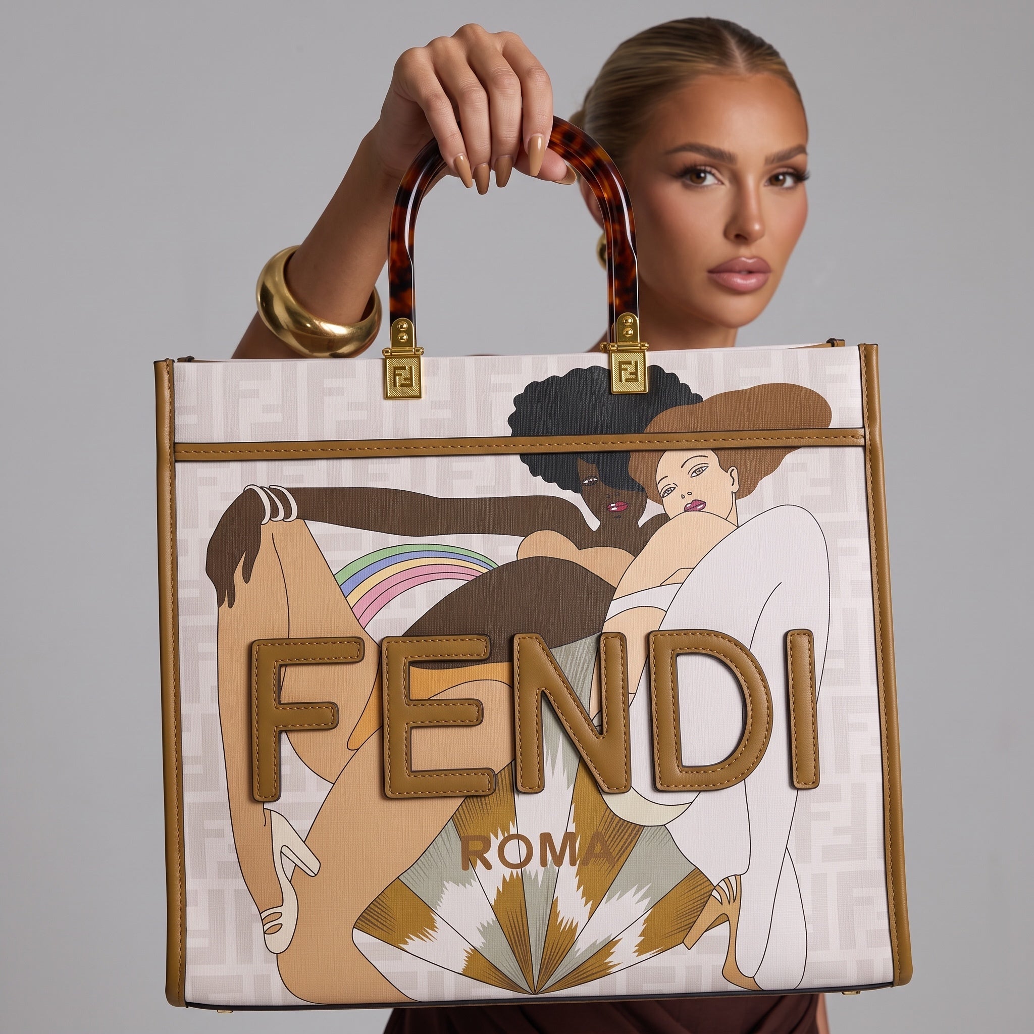 Fendi Tote β Multicolor Roma Artwork πβ¨