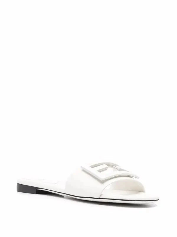 Fendi White Slide Sandals π€β¨ FF Logo Edition