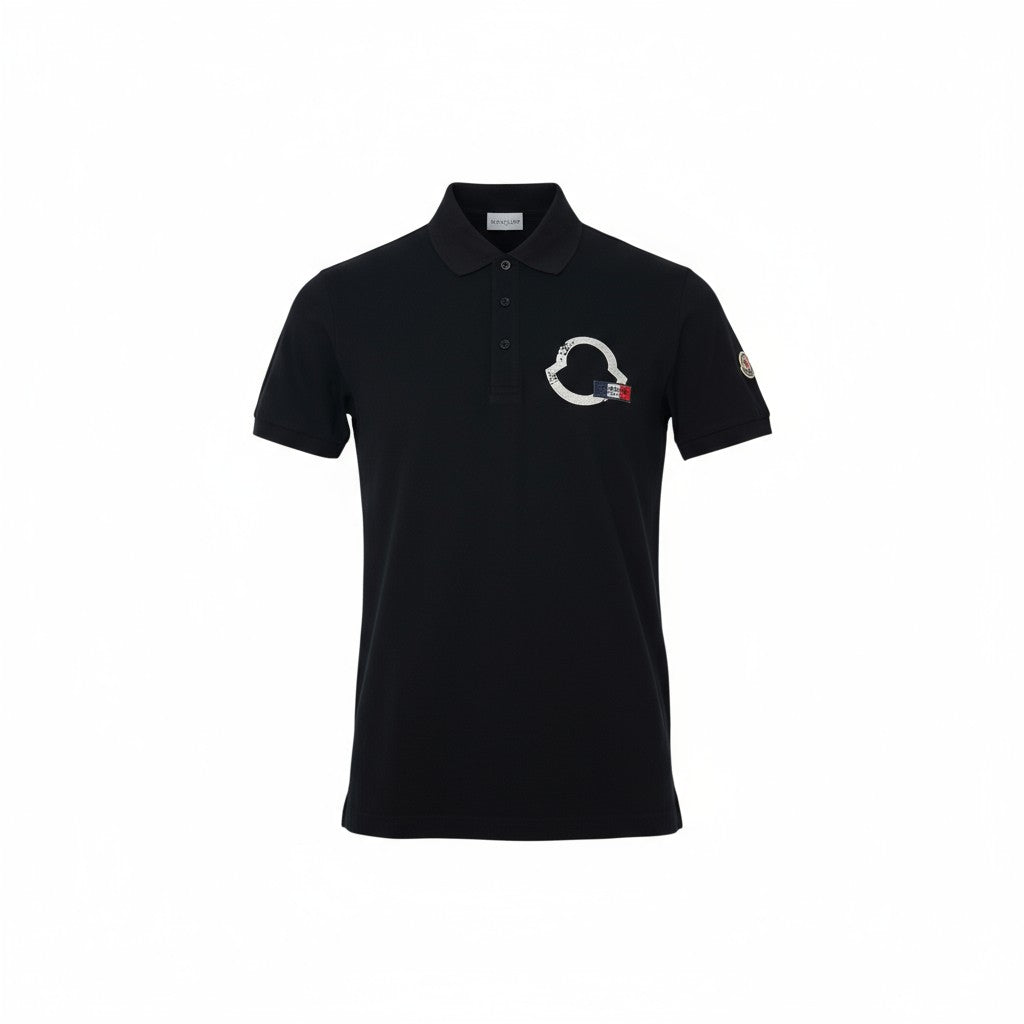 ๐ง Moncler Graphic Logo Polo โ Black with Iconic Patch ๐ซ๐ทโจ