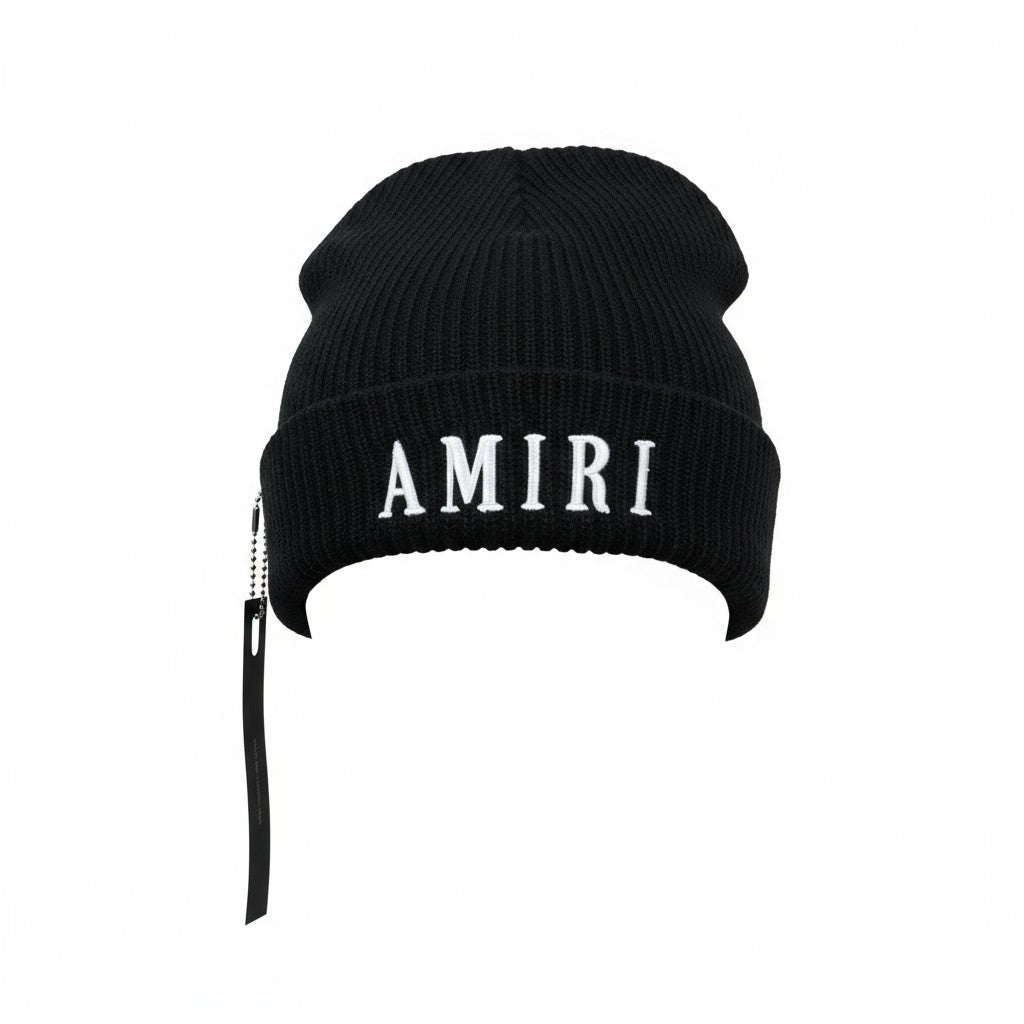 š¤ Amiri Black Beanie | Signature Logo Luxury Knit Hat