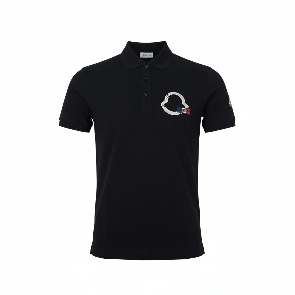 ๐ง Moncler Graphic Logo Polo โ Black with Iconic Patch ๐ซ๐ทโจ