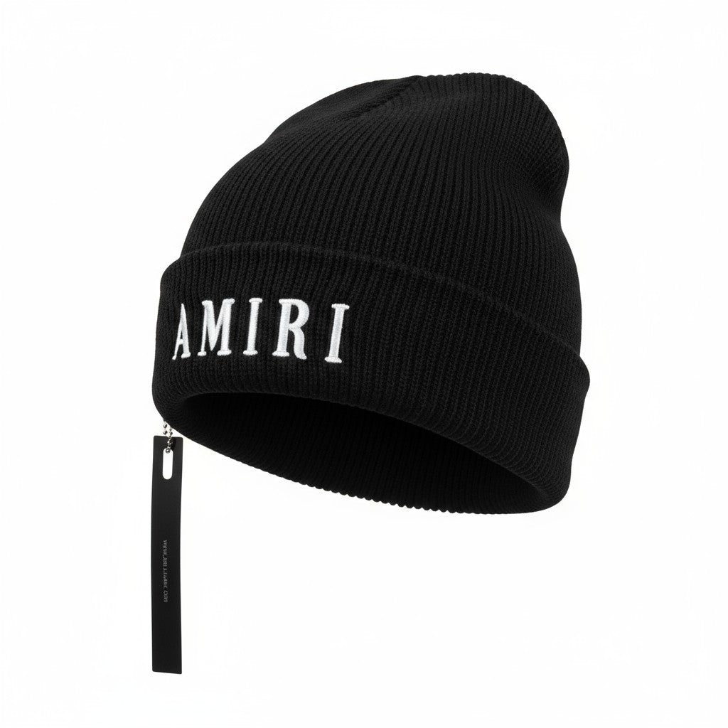 š¤ Amiri Black Beanie | Signature Logo Luxury Knit Hat
