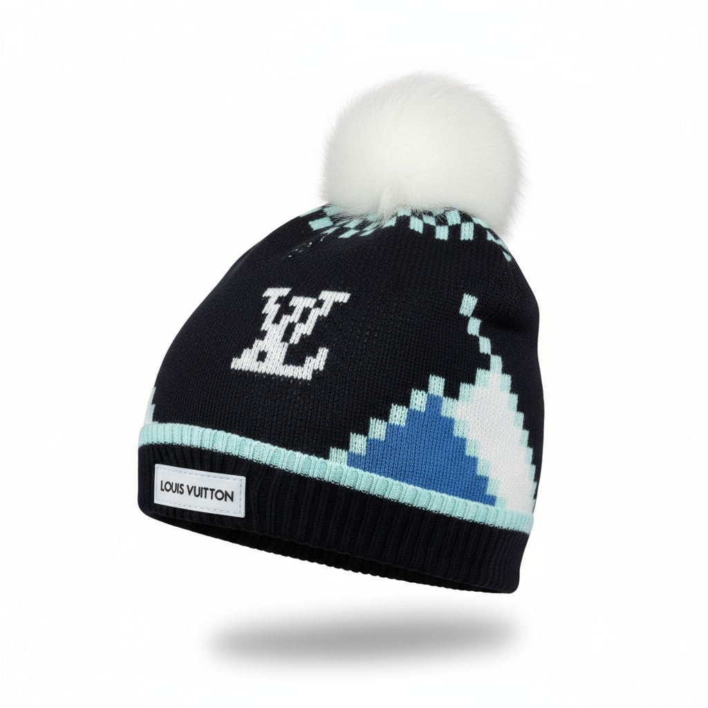 ❄️ Louis Vuitton Pom Pom Beanie | Luxury Winter Knit with LV Logo