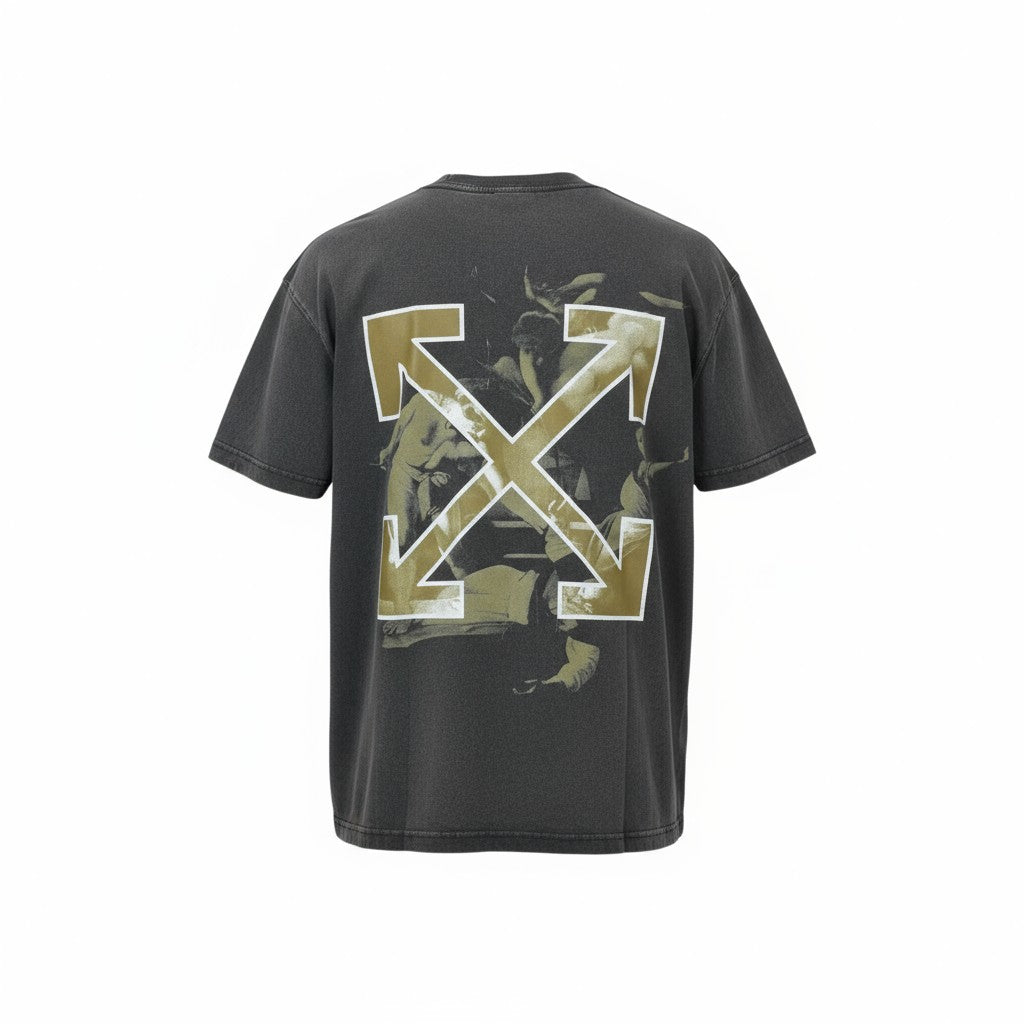 π₯ Off-White βSeeing Thingsβ Arrow Tee β Washed Black π¨π€