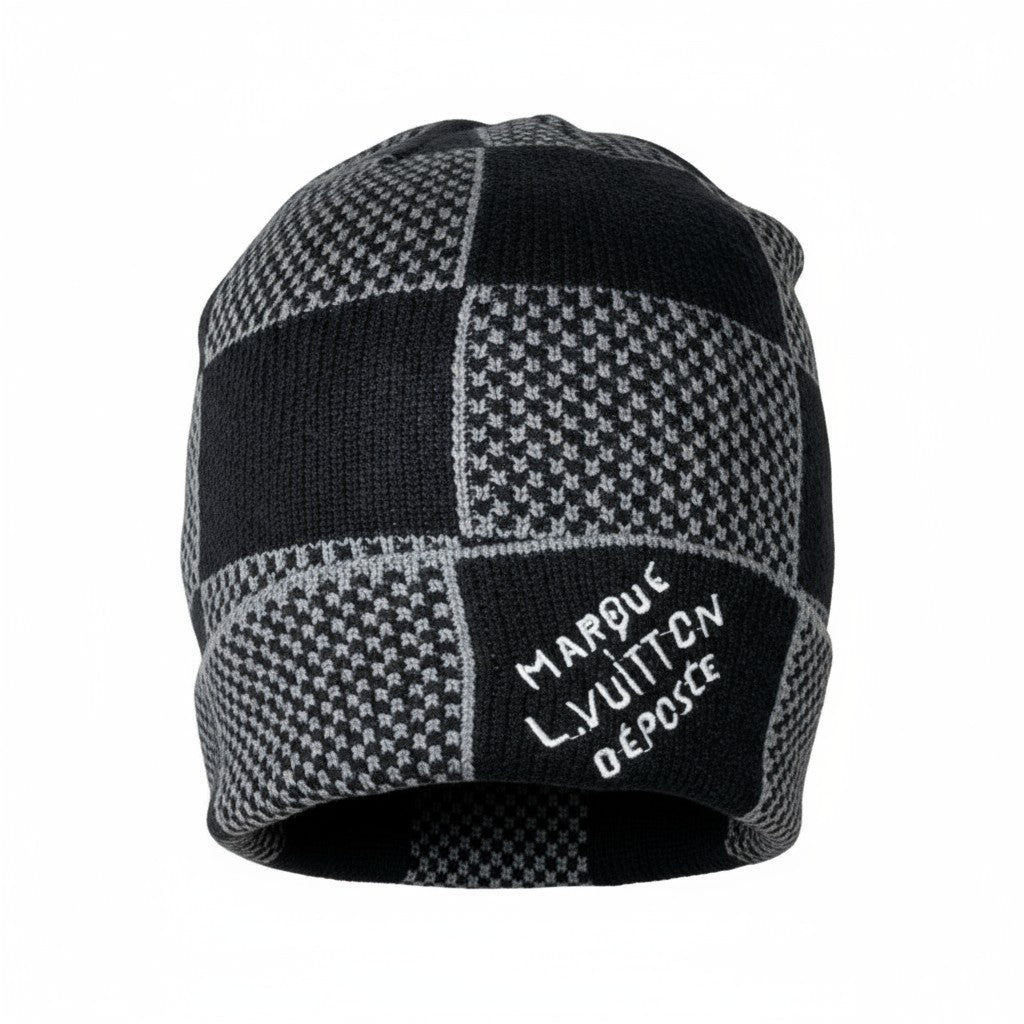 đź–¤ Louis Vuitton Patchwork Beanie | Black Wool Blend