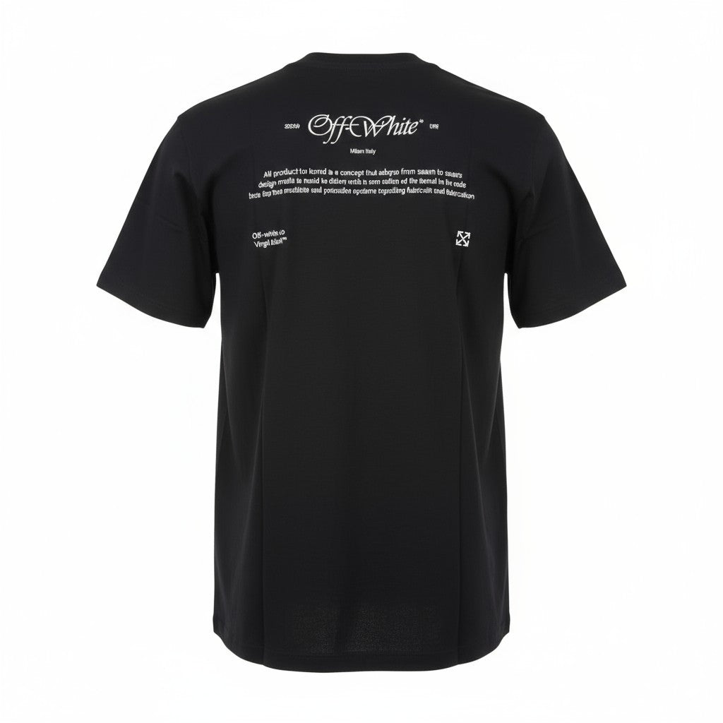 Off-White Baroque Art Graphic Tee β Black with Script Logo