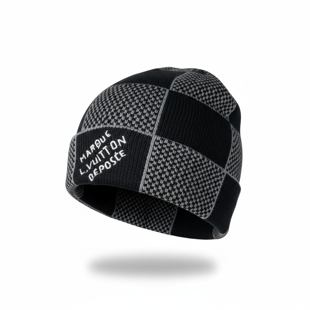 đź–¤ Louis Vuitton Patchwork Beanie | Black Wool Blend