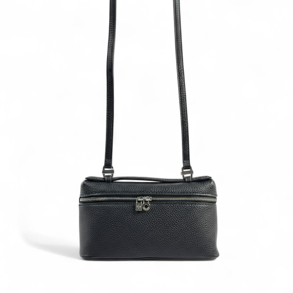 Loro Piana Black Leather Crossbody Bag đ¤â¨ | Luxury Structured Shoulder Purse