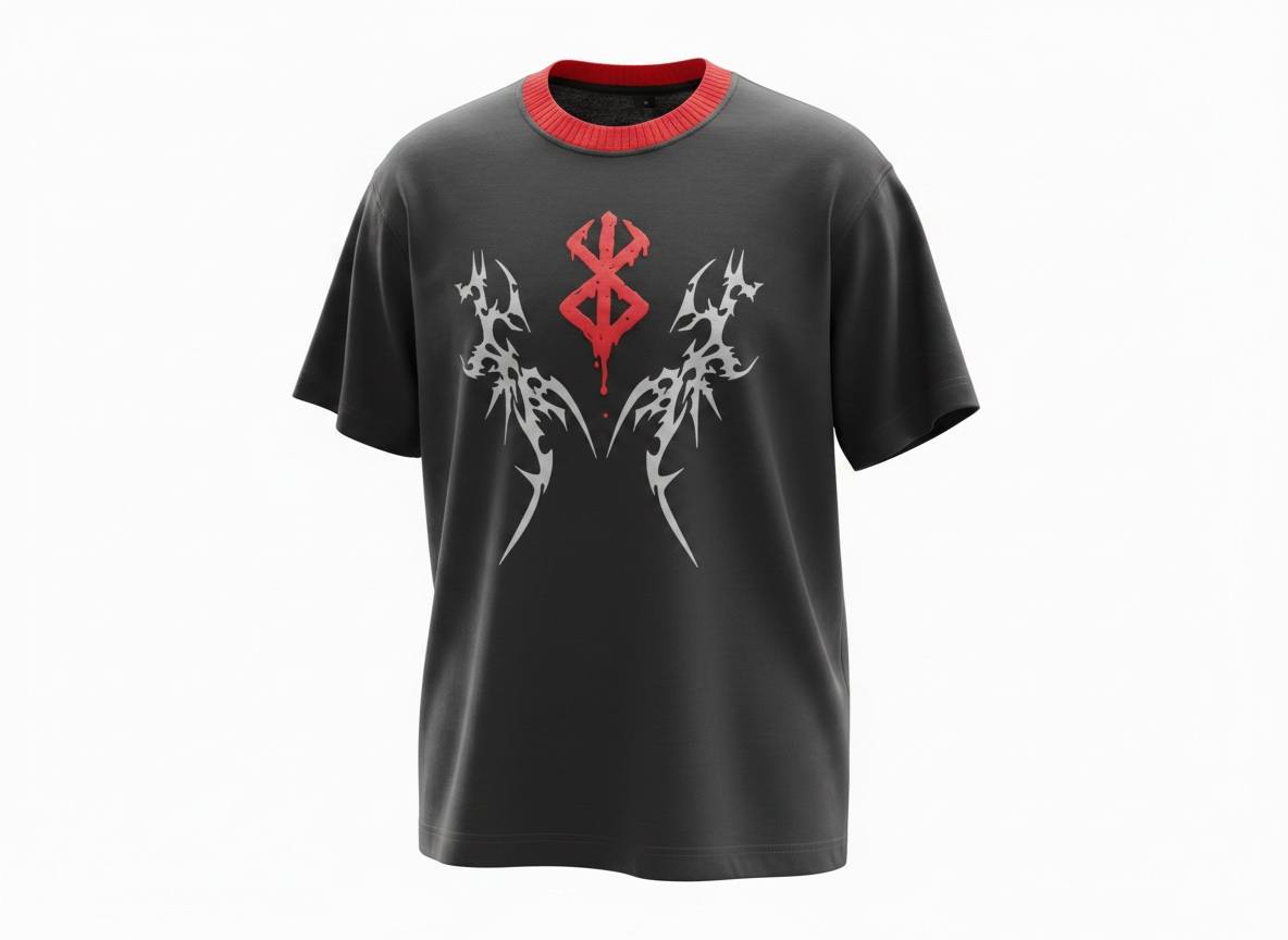 Gothic Tribal Oversized T-Shirt β Black & Red Edition π€π₯