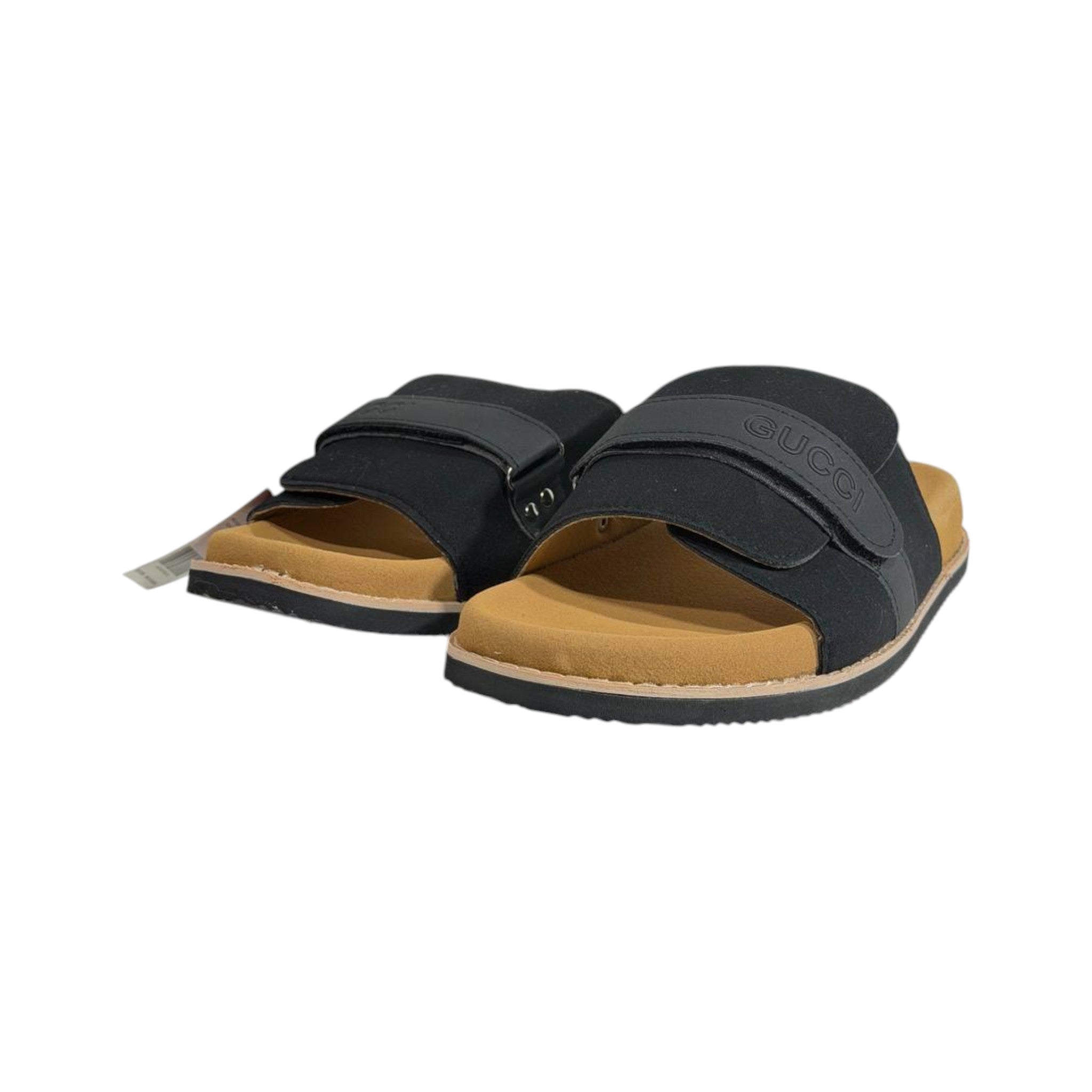 Gucci Black Comfort Slides – Premium Adjustable Summer Sandals 🖤👡