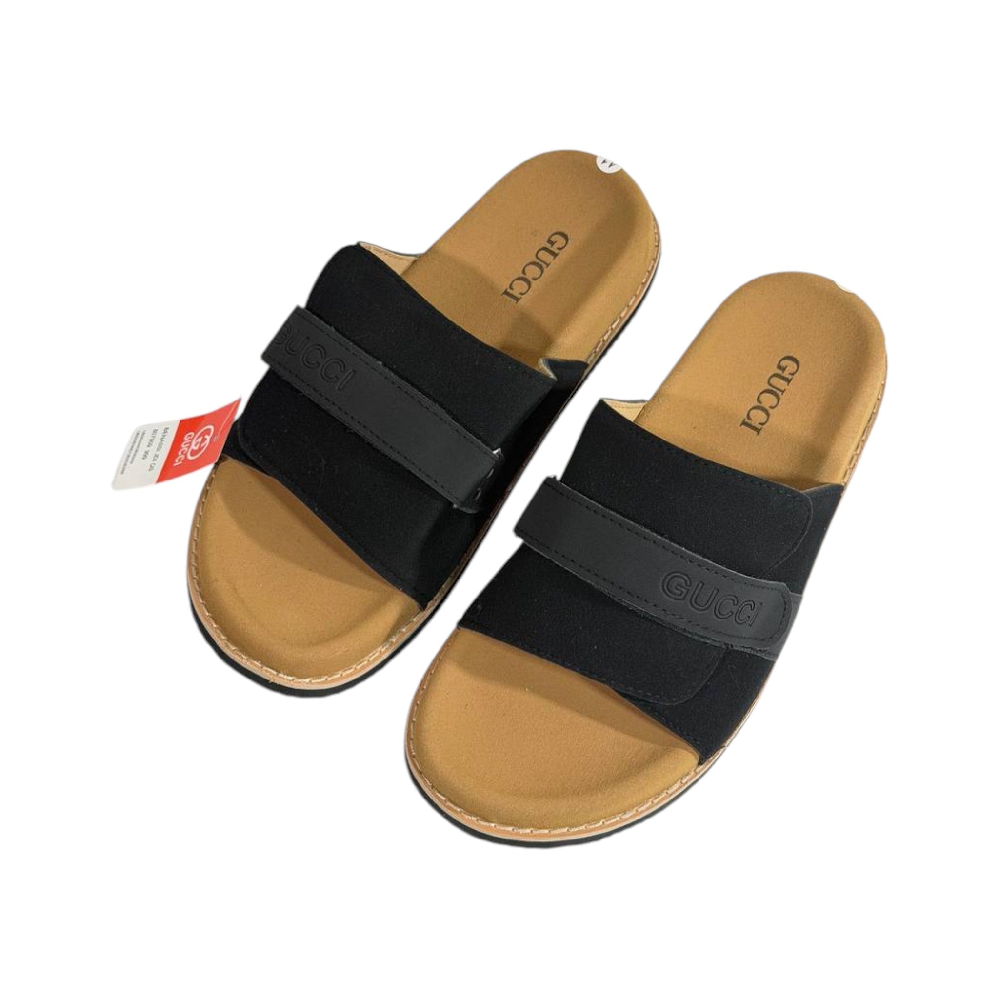 Gucci Black Comfort Slides – Premium Adjustable Summer Sandals 🖤👡