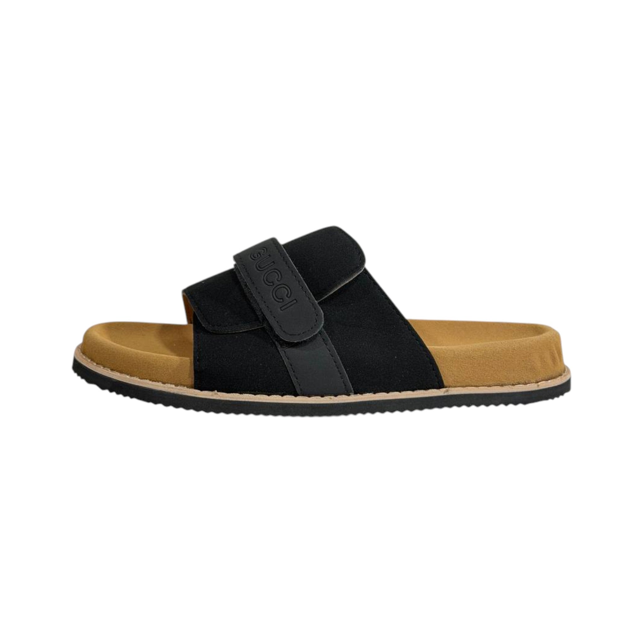 Gucci Black Comfort Slides – Premium Adjustable Summer Sandals 🖤👡