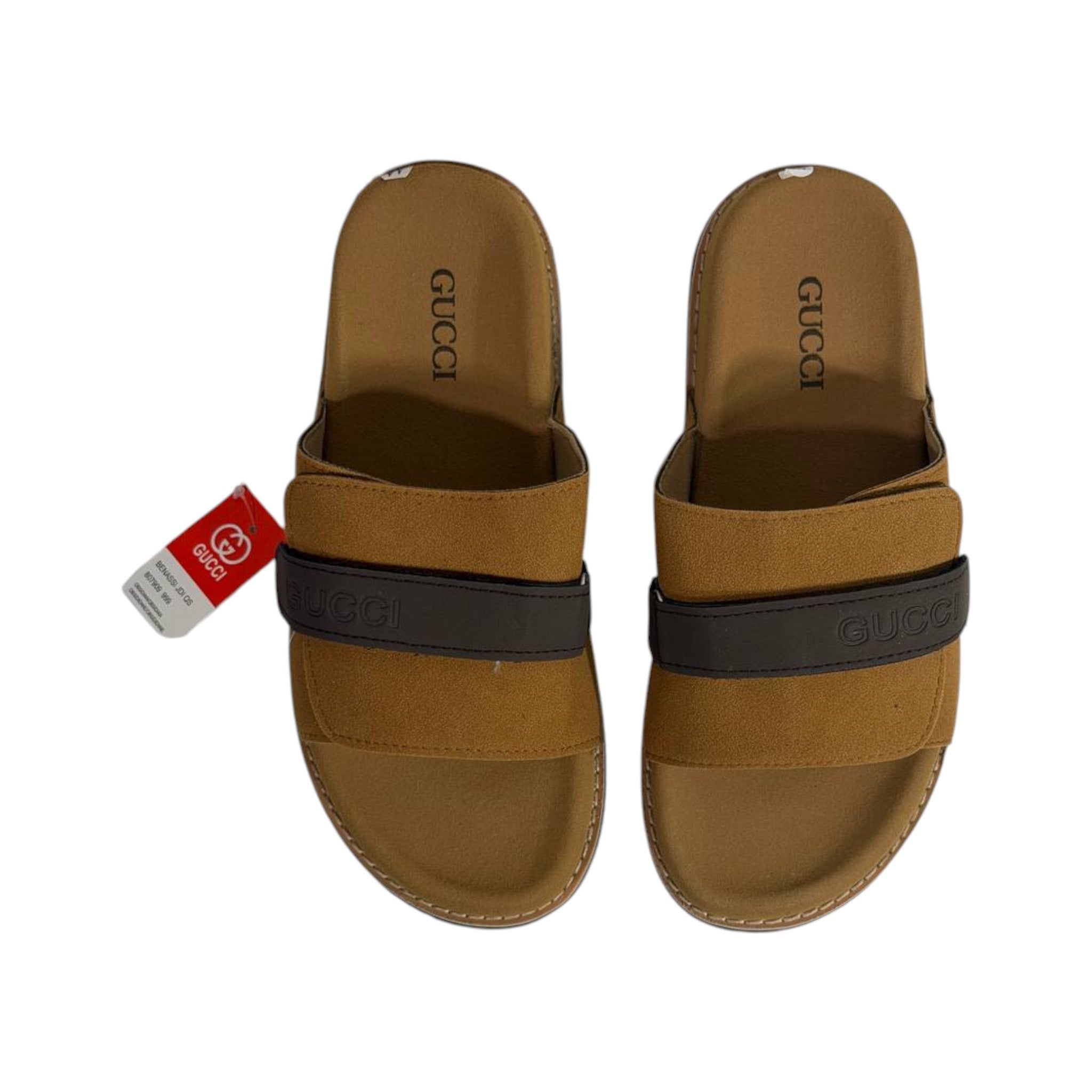 Gucci Camel Comfort Slides – Premium Adjustable Luxury Sandals 🤎👡