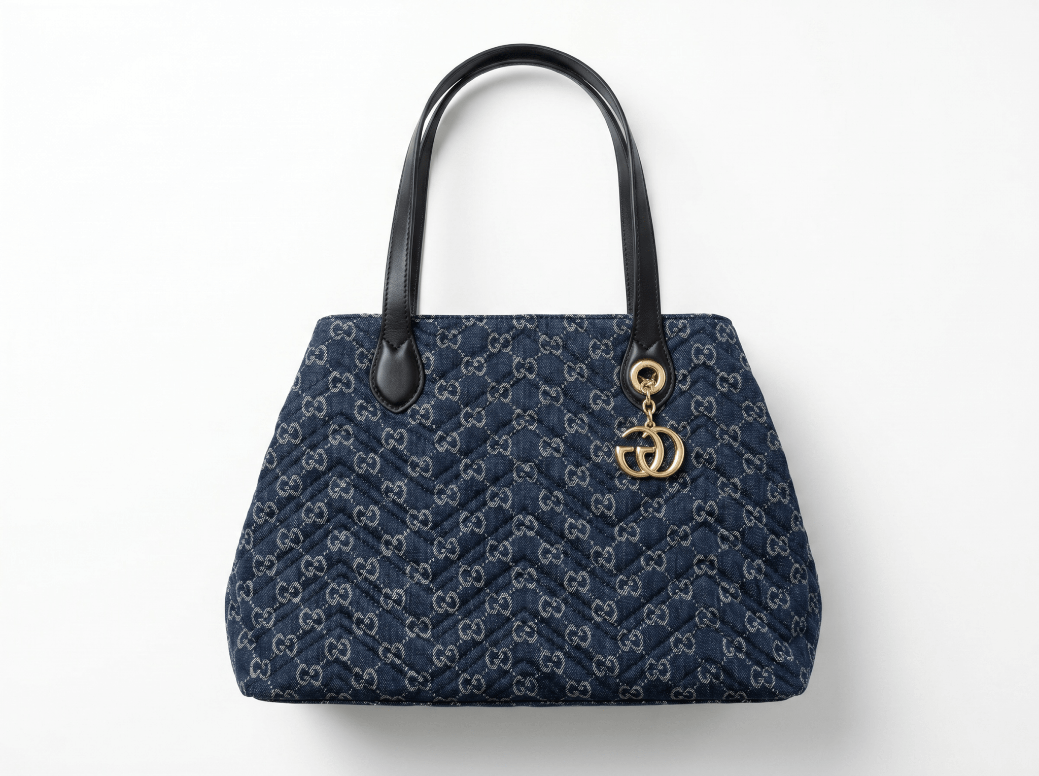 Gucci Denim Quilted Shoulder Tote Bag 💙✨
