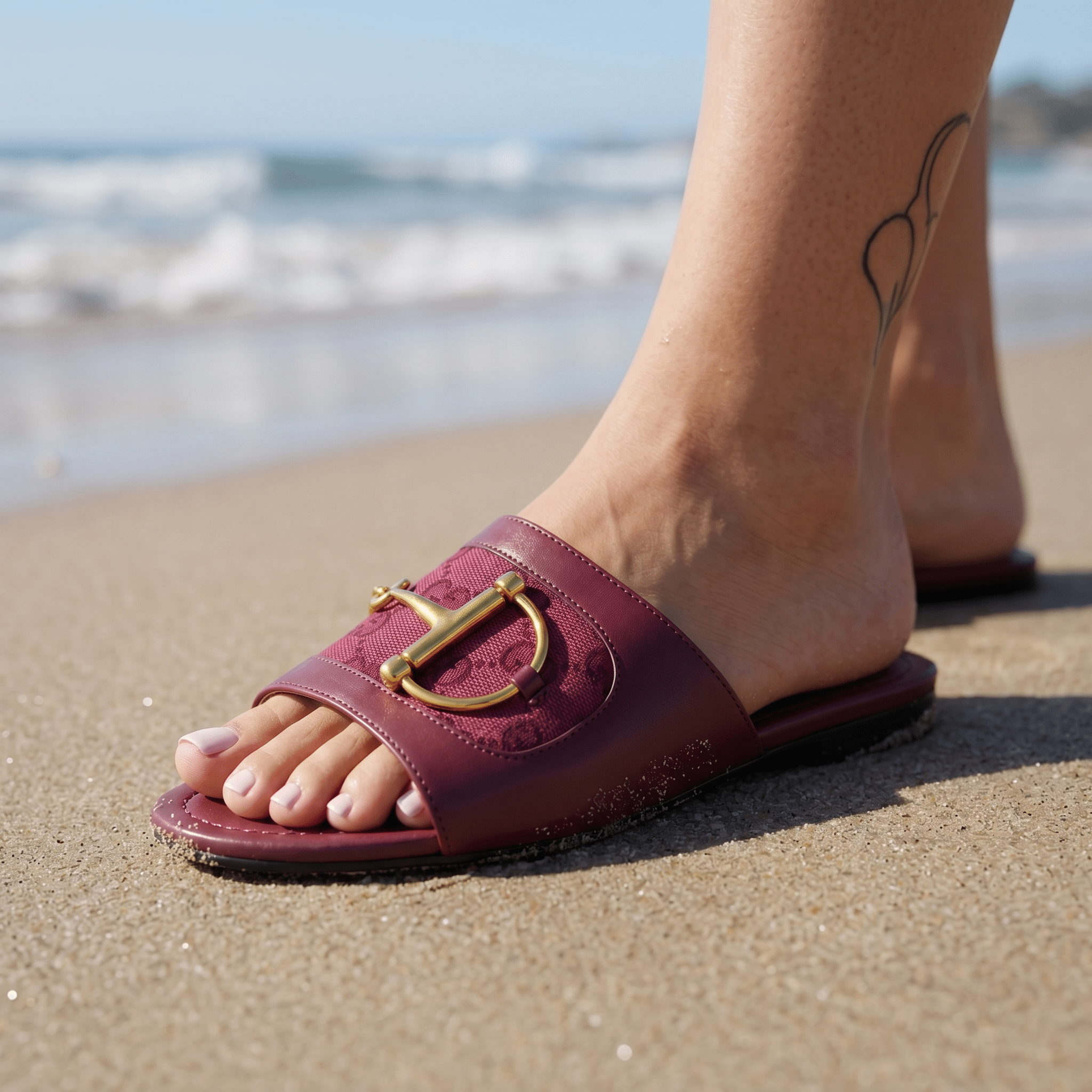 Gucci Horsebit burgundy Slides 💗✨
