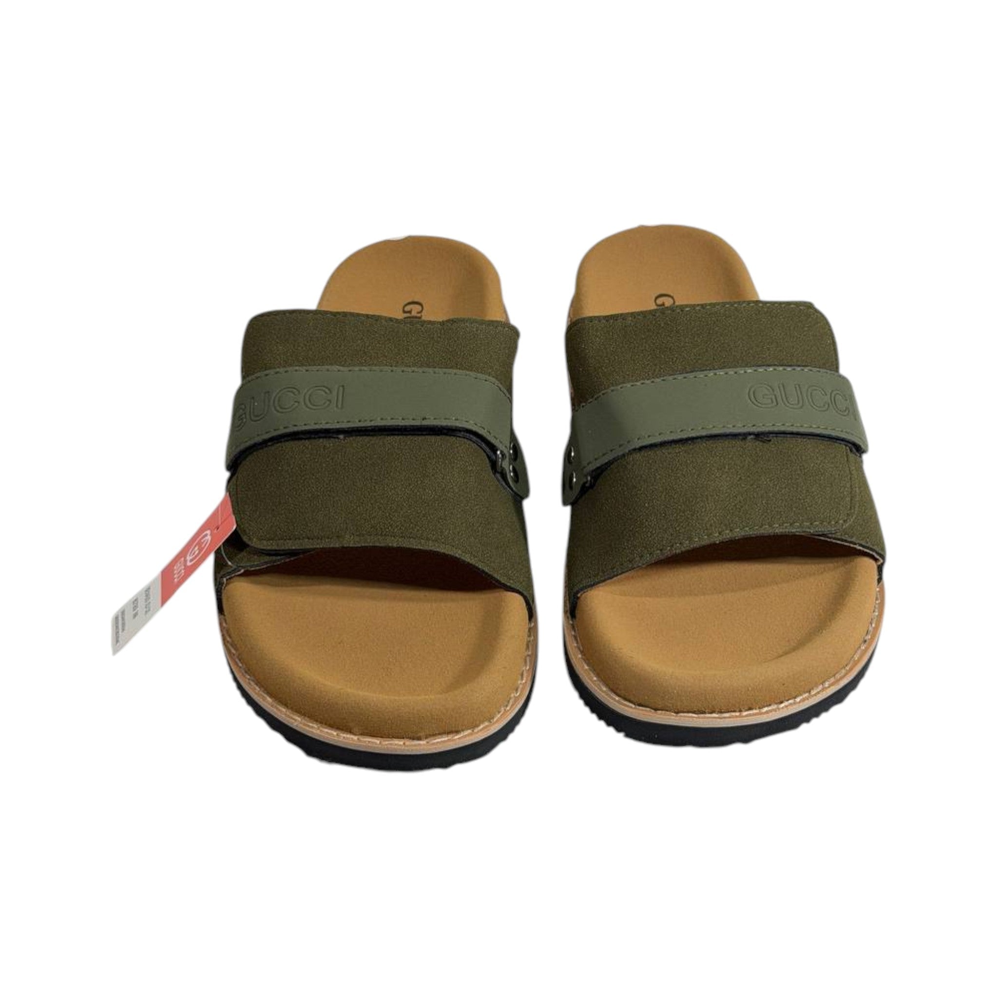 Gucci Olive Green Comfort Slides – Premium Adjustable Luxury Sandals 💚👡