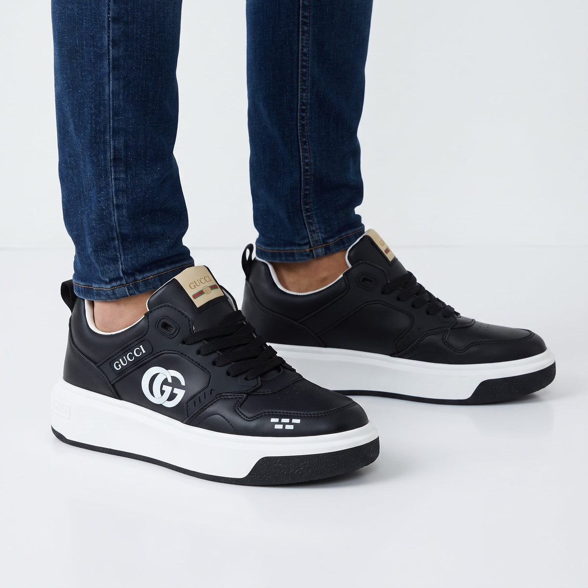 Gucci Rhyton Logo Platform Sneakers β Black