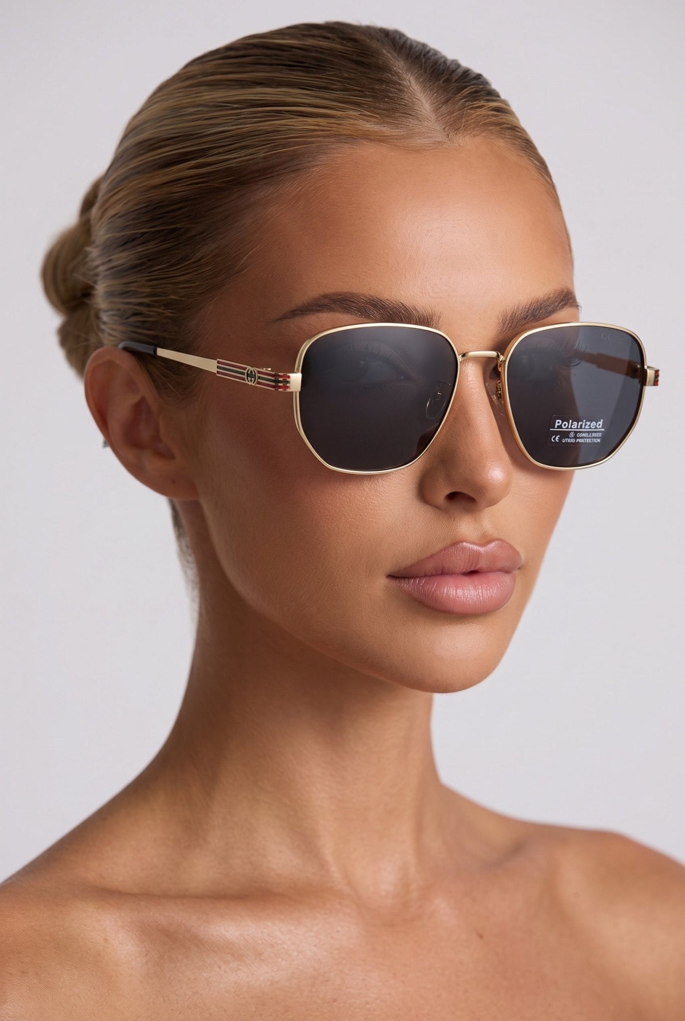 Gucci Sunglasses β Gold Frame Black Lens πΆοΈ