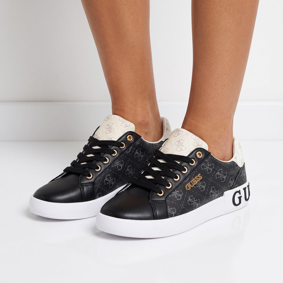Guess Logo Platform Sneaker β Black