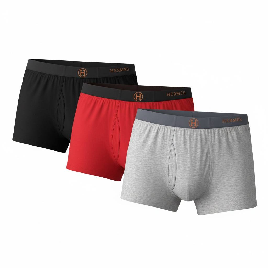 Hermès 3-Pack Luxury Boxer Briefs 🔥🩲 Premium Comfort Essentials for Men