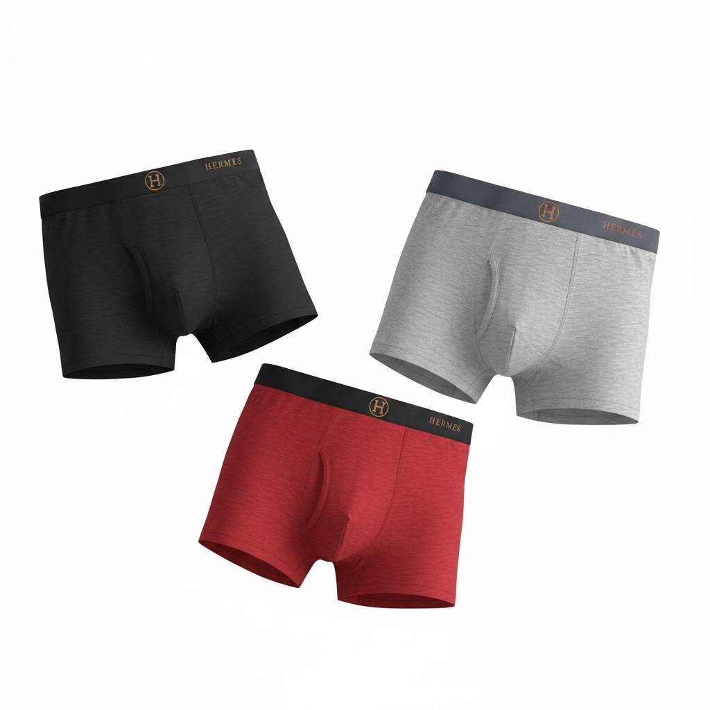 Hermès 3-Pack Luxury Boxer Briefs 🔥🩲 Premium Comfort Essentials for Men