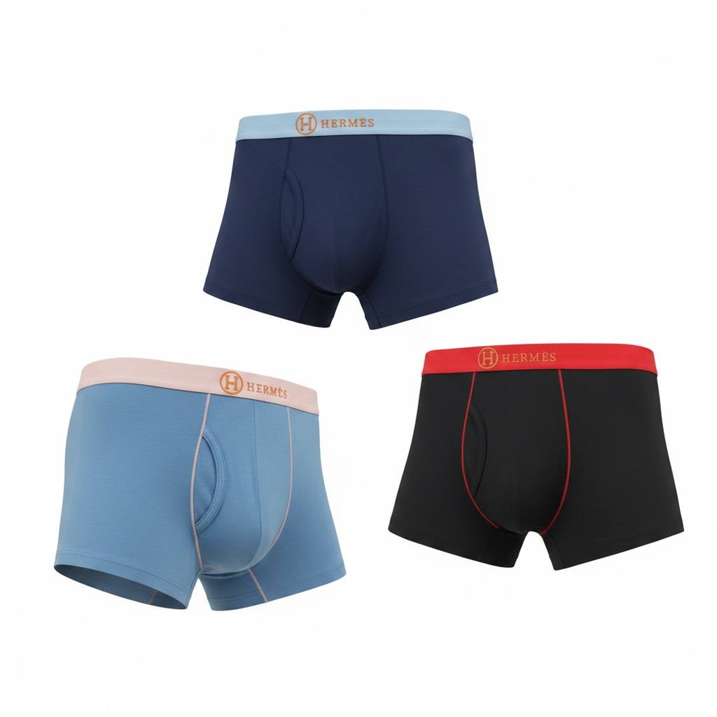 Hermès 3-Pack Luxury Boxer Briefs 🎯🩲 Premium Signature Comfort Set