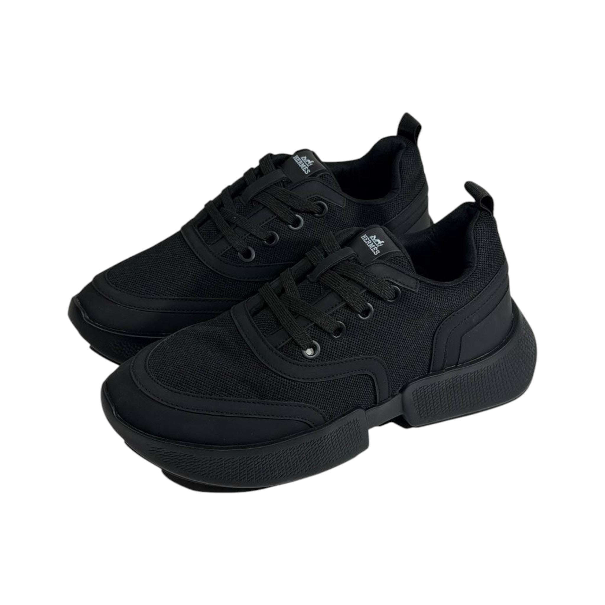 Hermès All Black Chunky Sneakers – Luxury Urban Performance Shoes 🖤