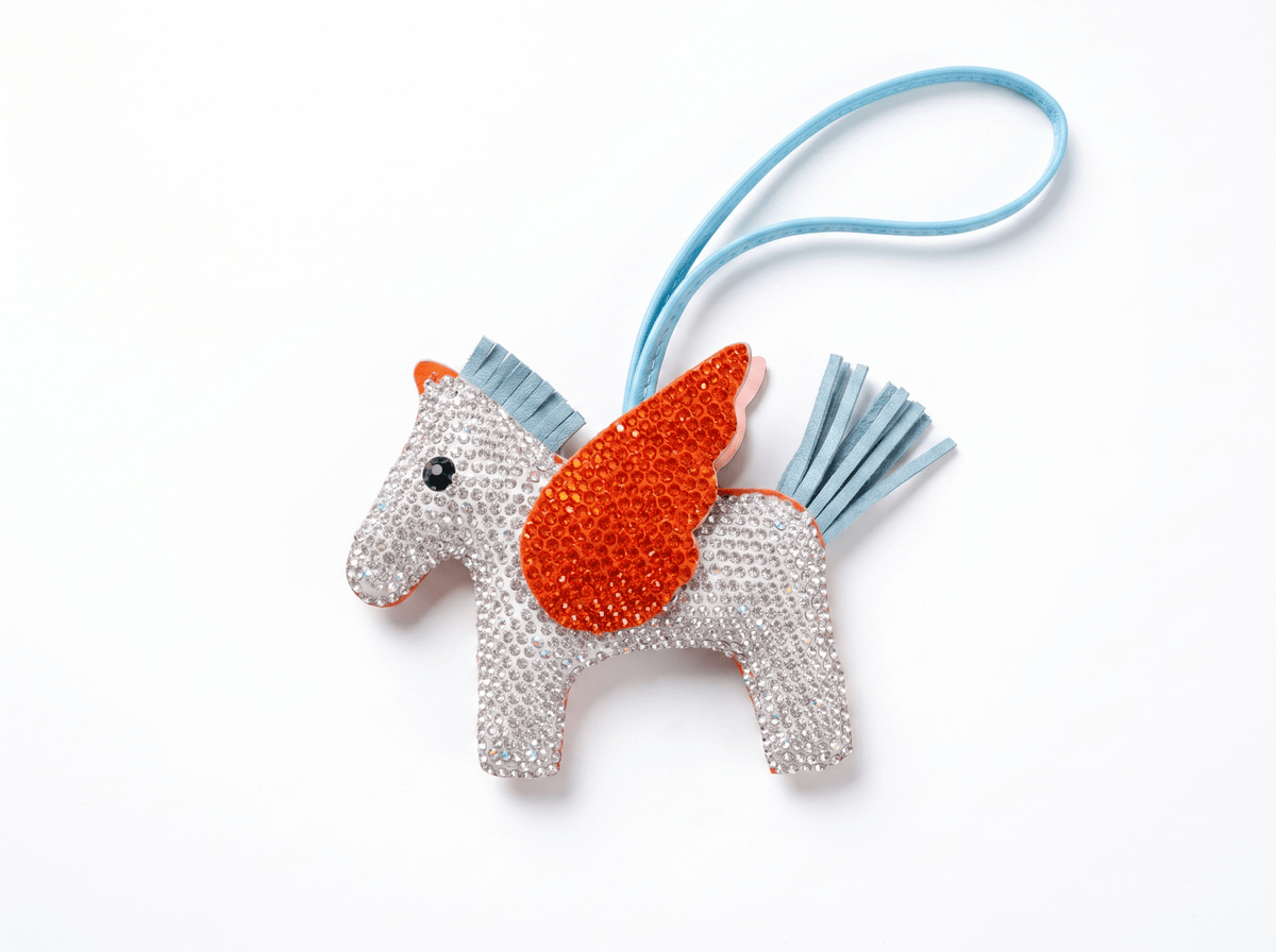 🦄 HERMÈS Rodeo Pegasus Crystal Charm – Sunset Wing Edition 🧡✨
