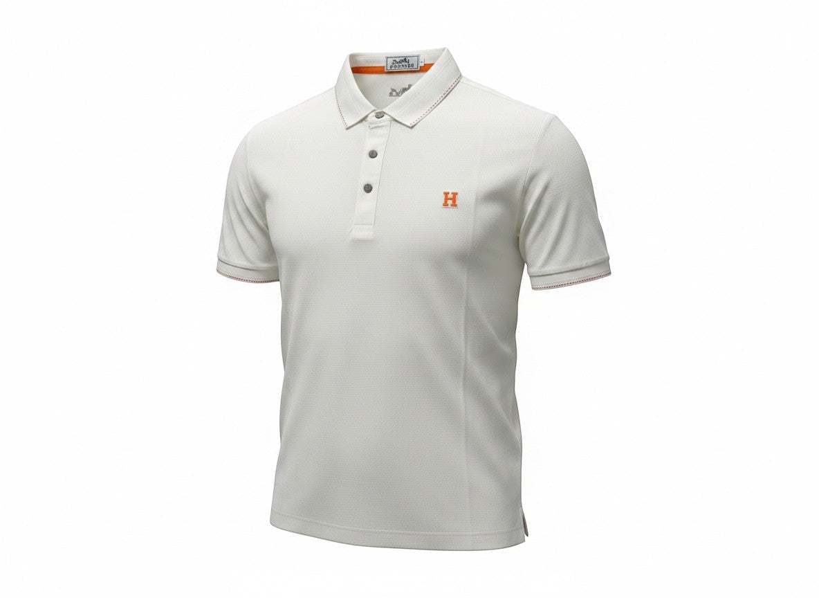 Hermès White Polo Shirt 🤍🧡 Elegant Minimal Luxury
